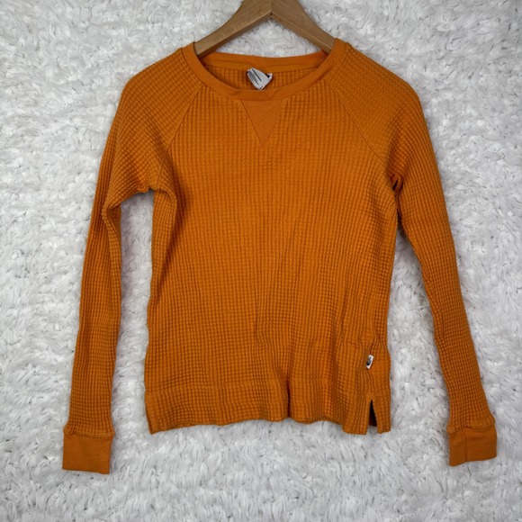 The North Face Sweaters - The North Face Womens Orange Waffle Knit Long Sleeve Thermal Top‎ Size S Outdoor